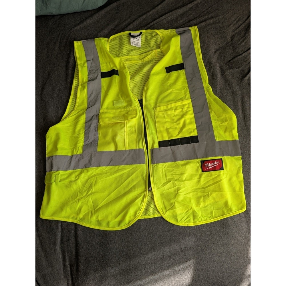 Milwaukee High Visibility Safety Vest Yellow Reflective L/XL 48-73-5022 Class 2